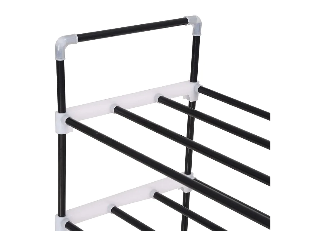 Scarpiera con 4 ripiani Metallo e plastica nera