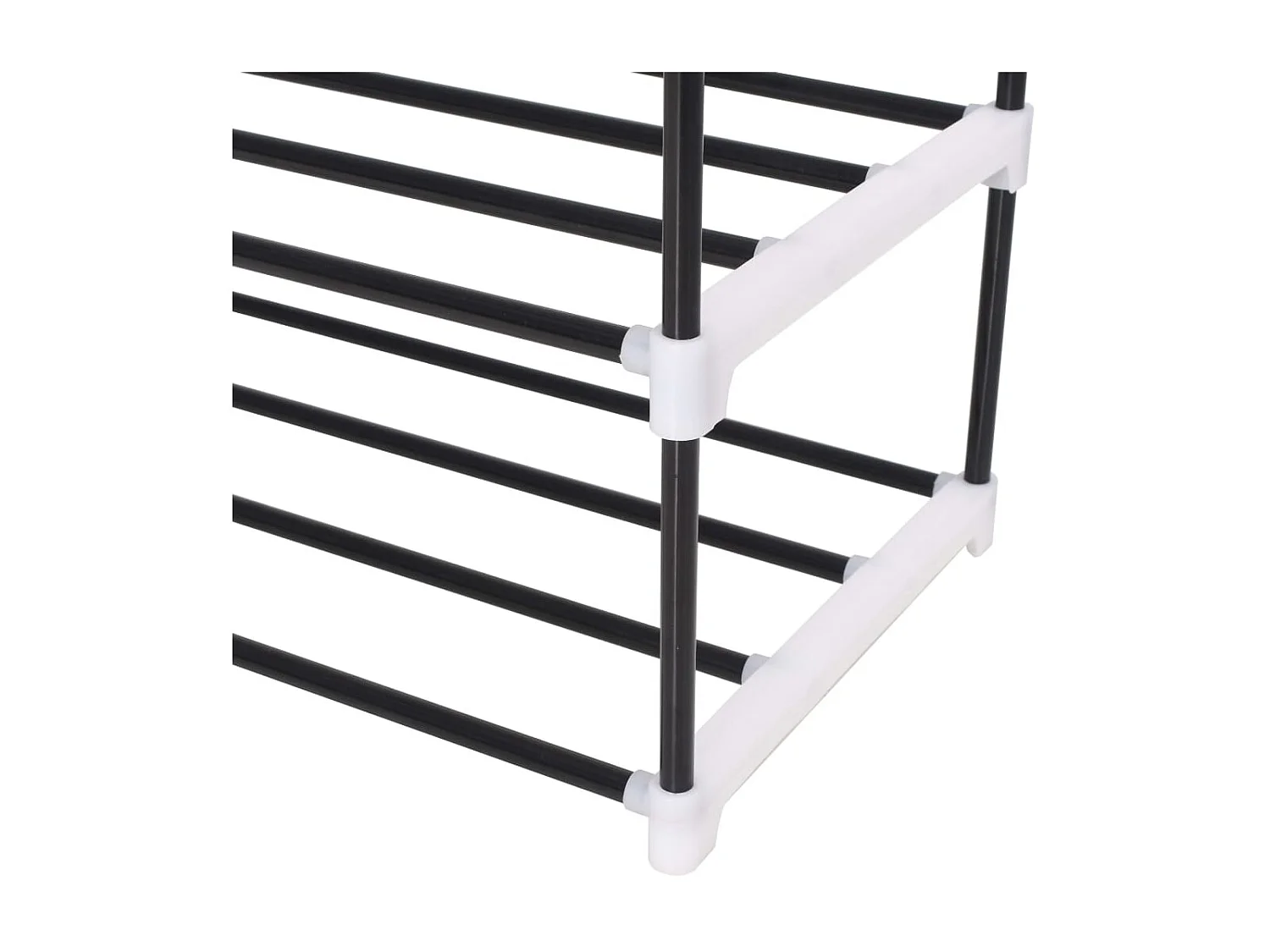 Scarpiera con 4 ripiani Metallo e plastica nera
