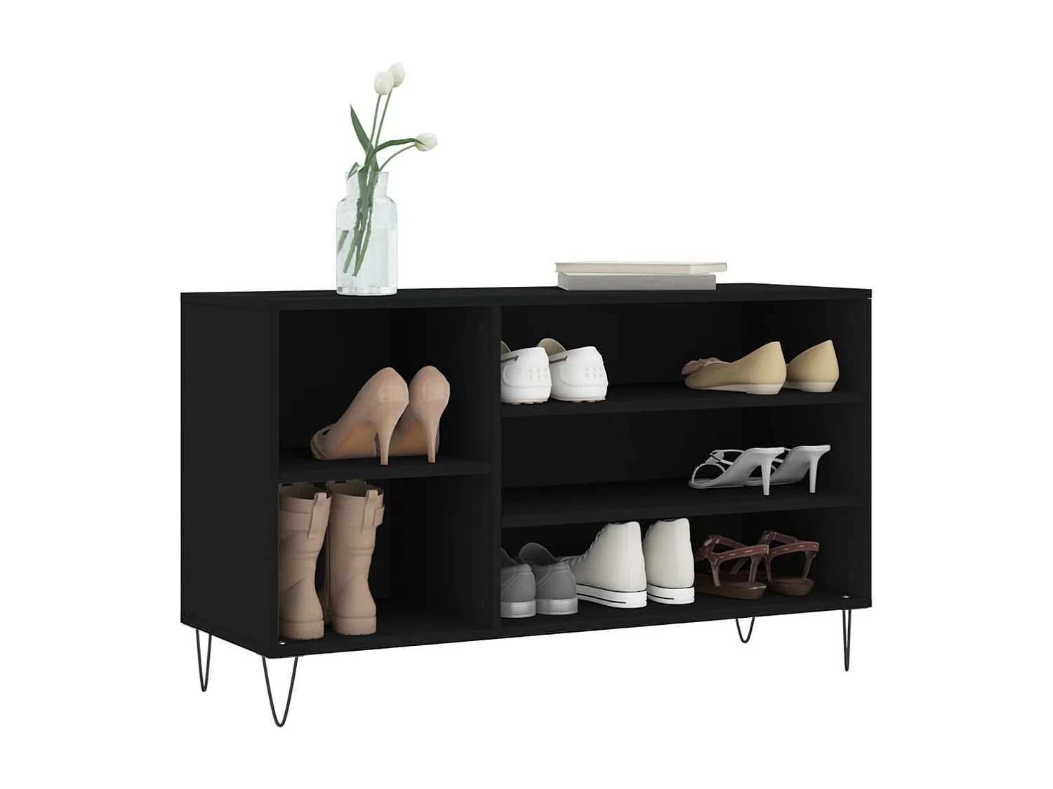 Armoire à chaussures Noir 102x36x60 cm Bois d'ingénierie