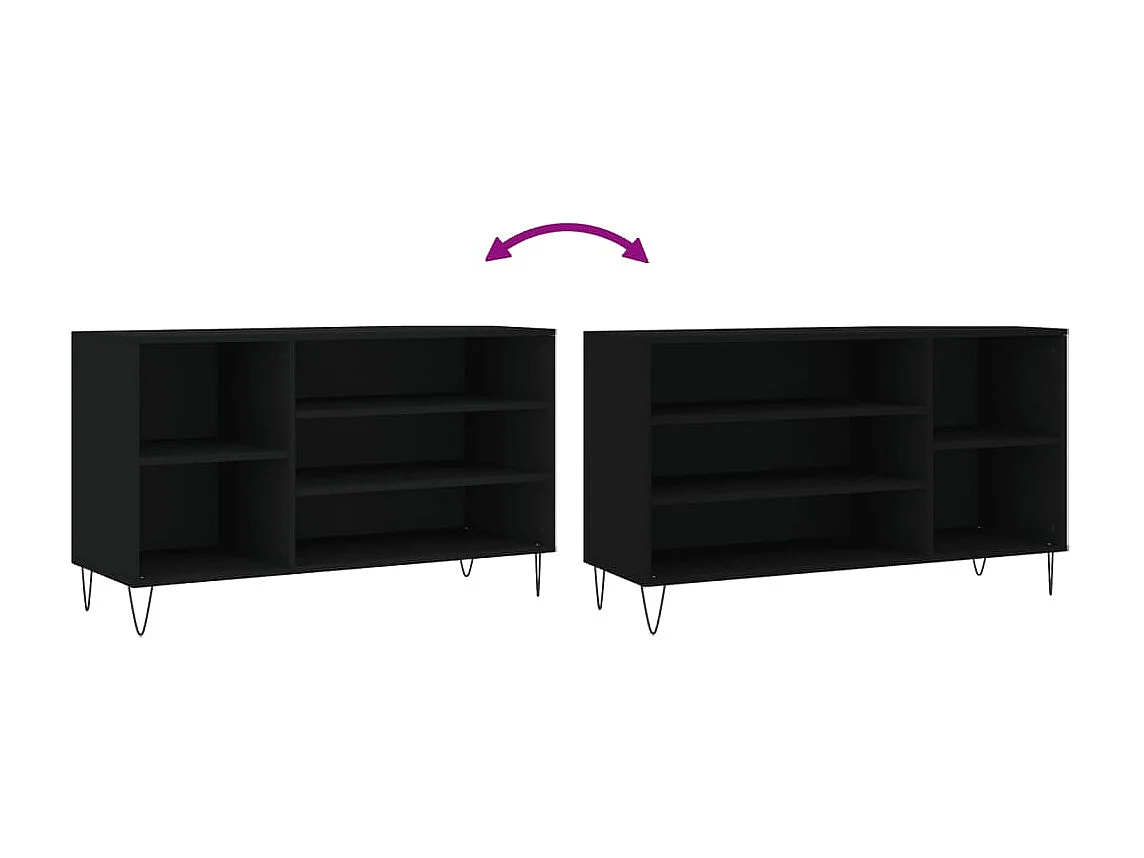 Armoire à chaussures Noir 102x36x60 cm Bois d'ingénierie