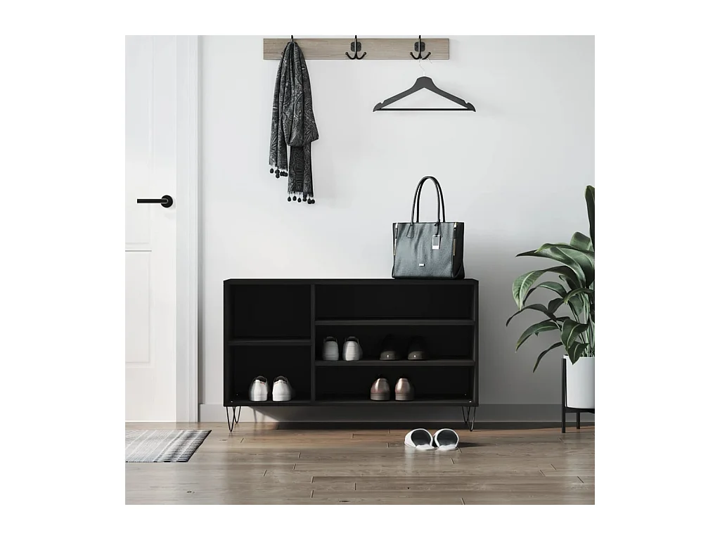 Armoire à chaussures Noir 102x36x60 cm Bois d'ingénierie