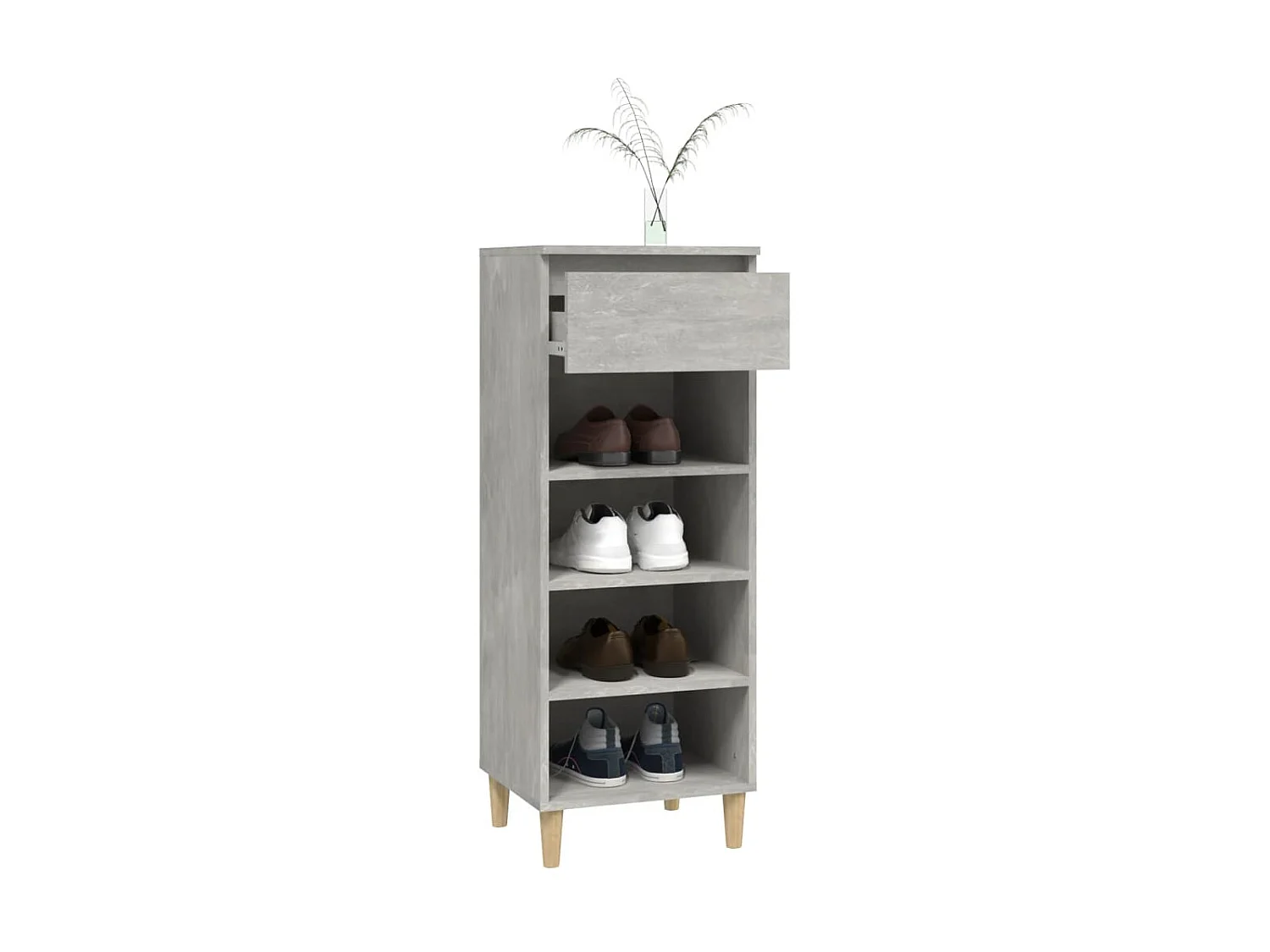 Armoire à chaussures Gris béton 40x36x105 cm Bois d'ingénierie