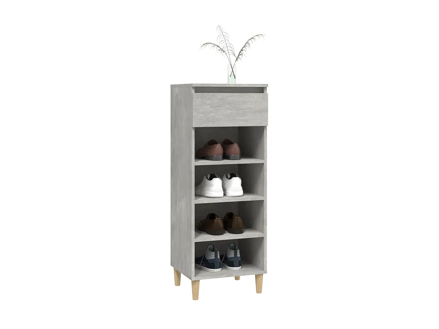 Armoire à chaussures Gris béton 40x36x105 cm Bois d'ingénierie