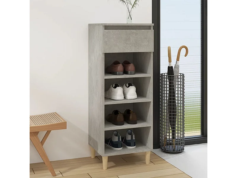 Scarpiera Grigio cemento 40x36x105 cm MDF