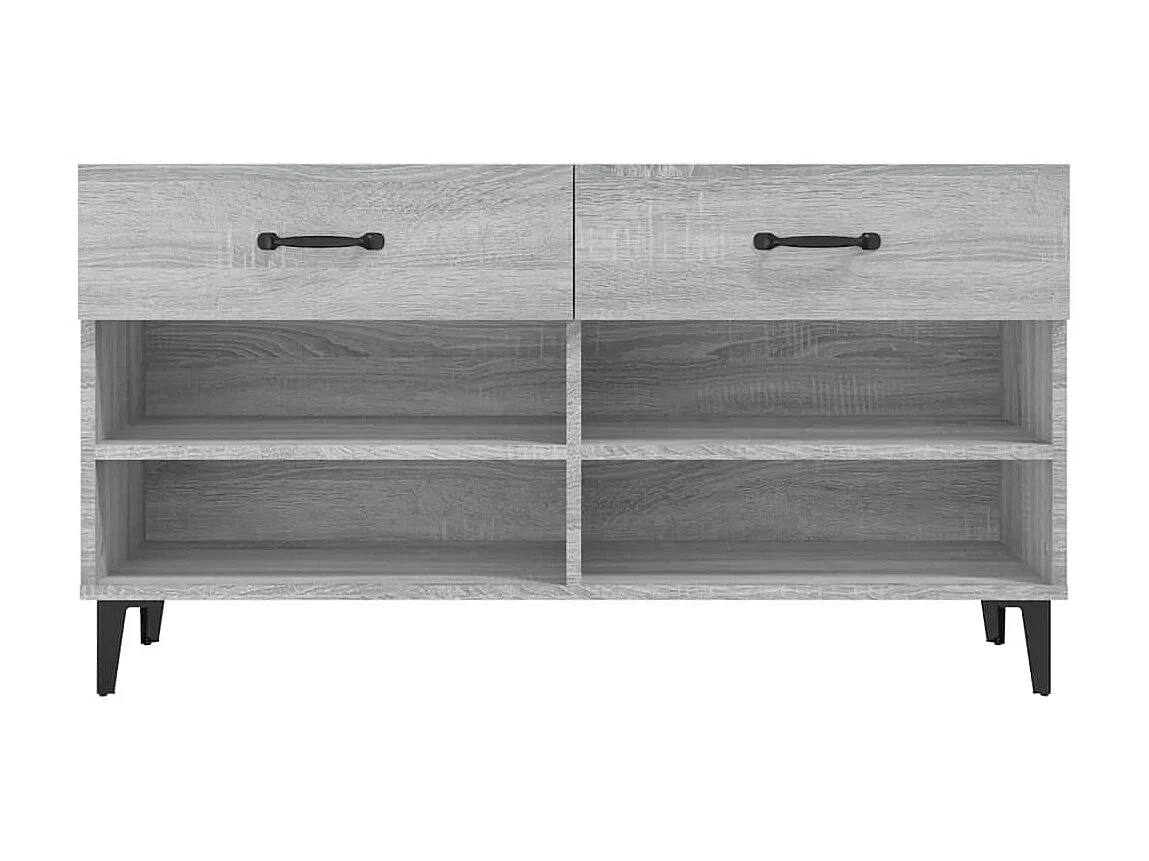 Meuble à chaussures Sonoma gris 102x35x55 cm Bois d'ingénierie