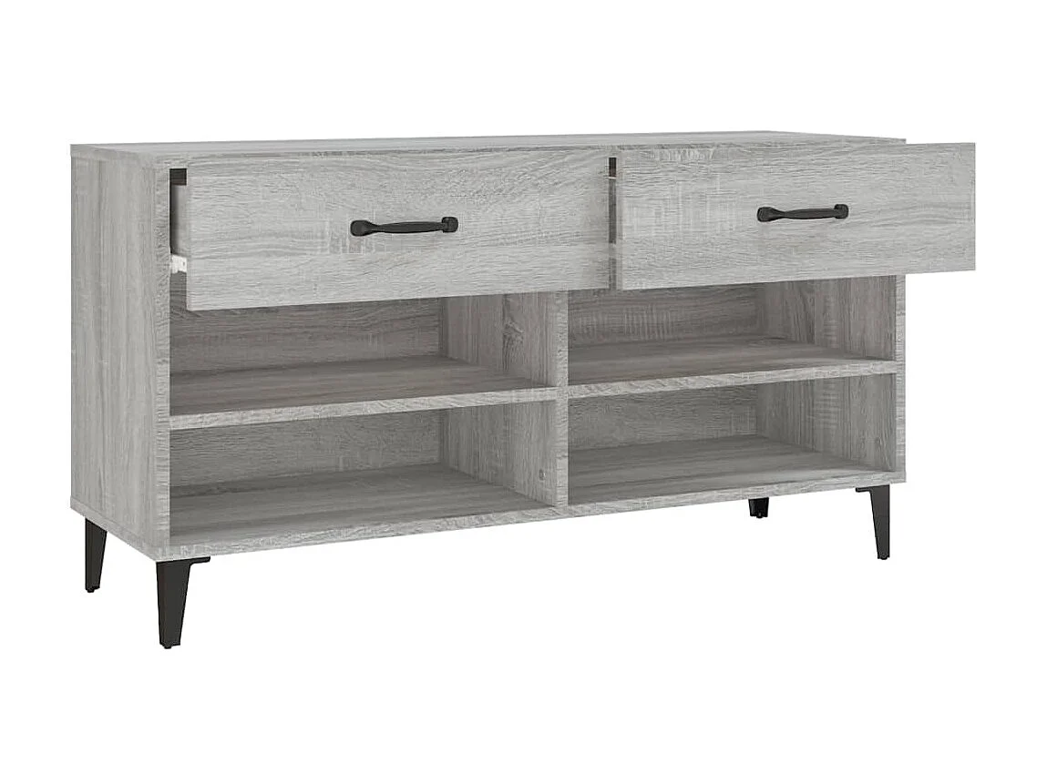 Meuble à chaussures Sonoma gris 102x35x55 cm Bois d'ingénierie