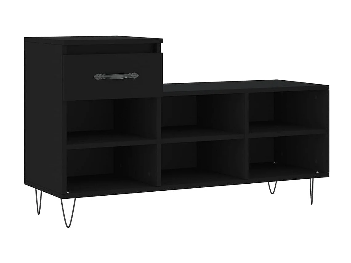 Armoire à chaussures Noir 102x36x60 cm Bois d'ingénierie