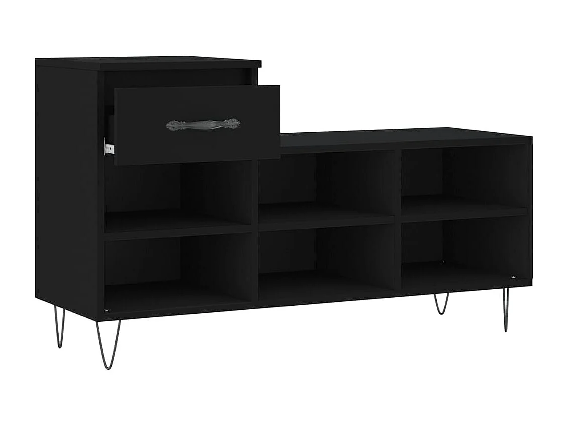 Armoire à chaussures Noir 102x36x60 cm Bois d'ingénierie