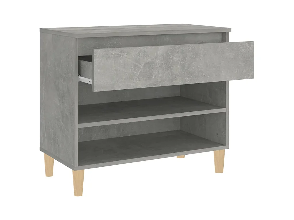 Zapatero Gris hormigón 70x36x60 cm Madera contrachapada
