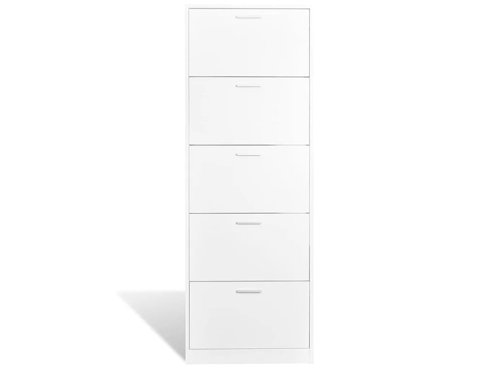 Schuhschrank aus Holz mit 5 Fächern Weiß