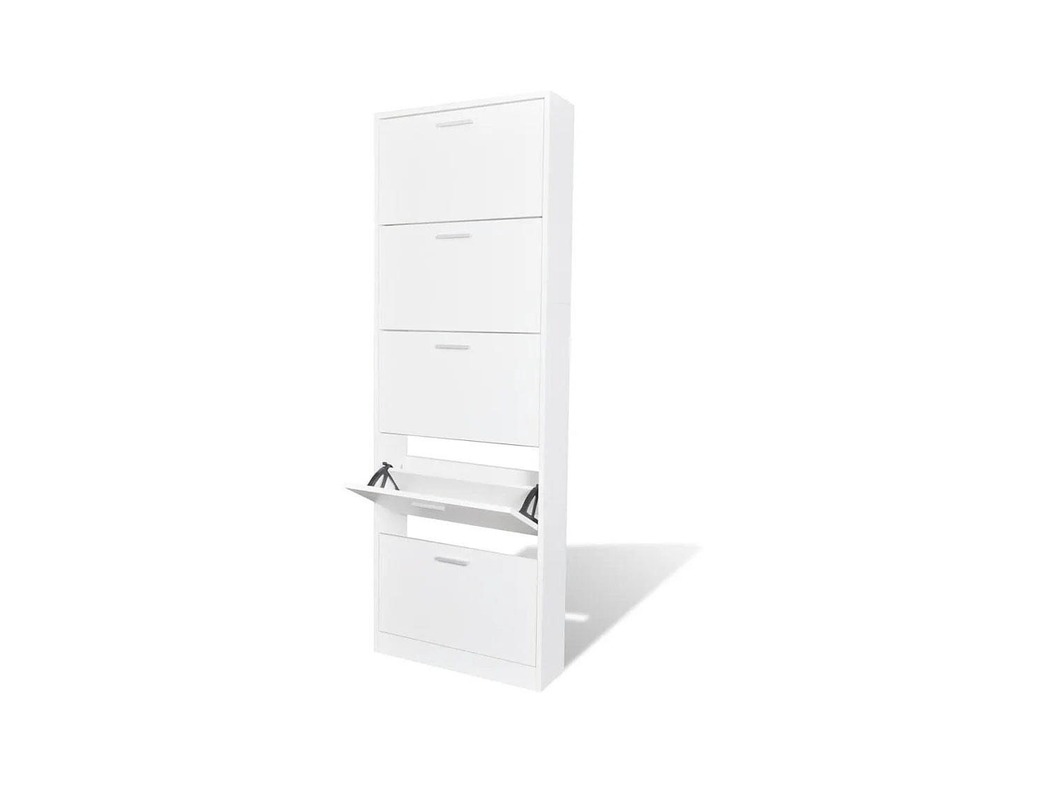 Meuble à chaussures en bois avec 5 compartiments Blanc