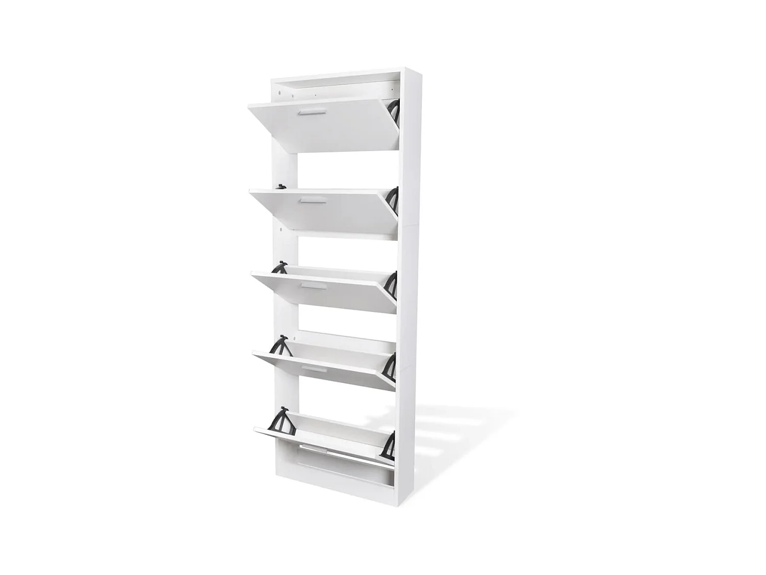 Meuble à chaussures en bois avec 5 compartiments Blanc