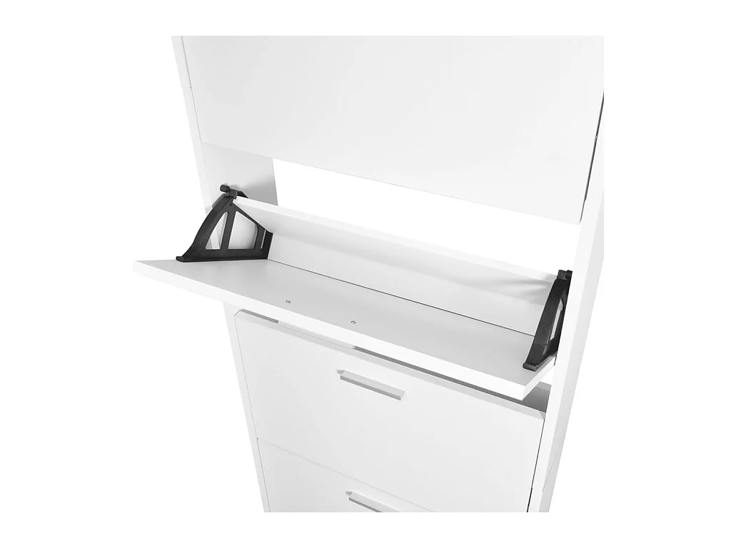 Meuble à chaussures en bois avec 5 compartiments Blanc