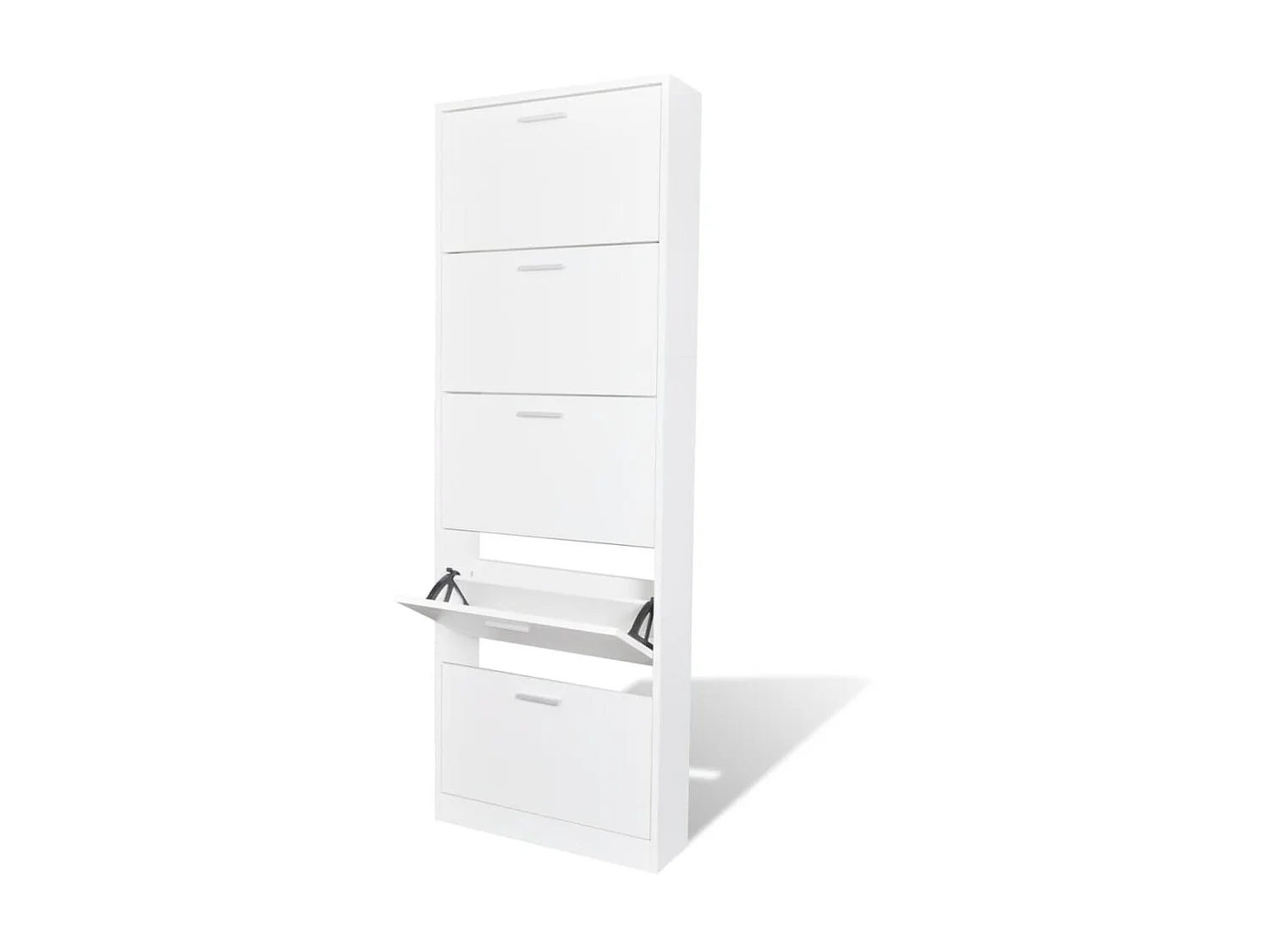 Sapateira de madeira com 5 compartimentos Branco