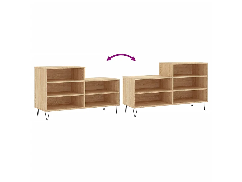 Armoire à chaussures Chêne sonoma 102x36x60cm Bois d'ingénierie