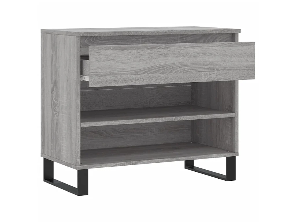 Sonoma schoenenkast grijs 70x36x60 cm Bewerkt hout