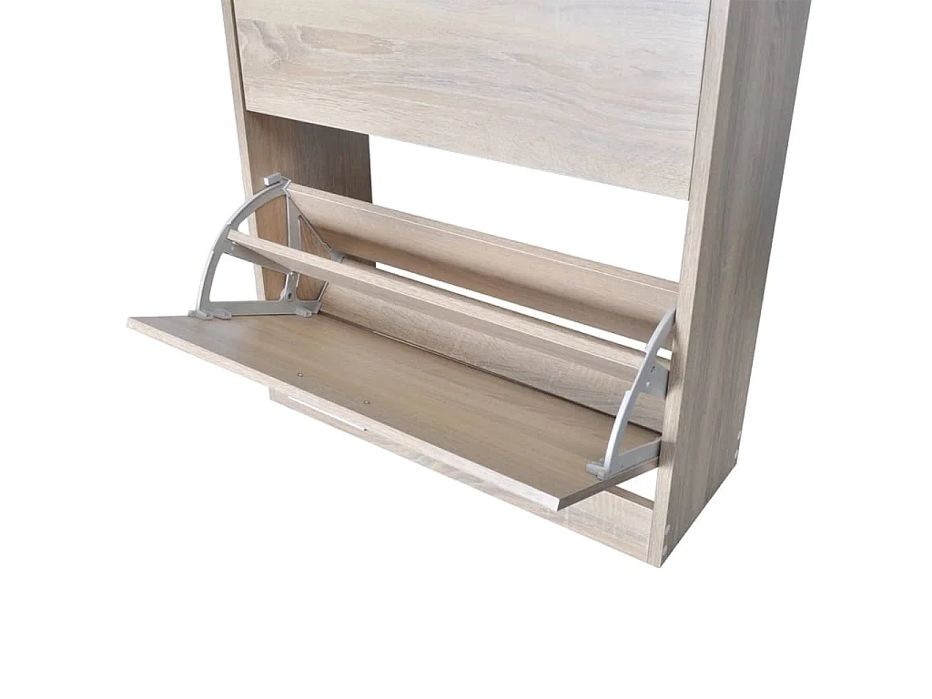 Meuble à chaussures en bois avec 2 compartiments Aspect chêne