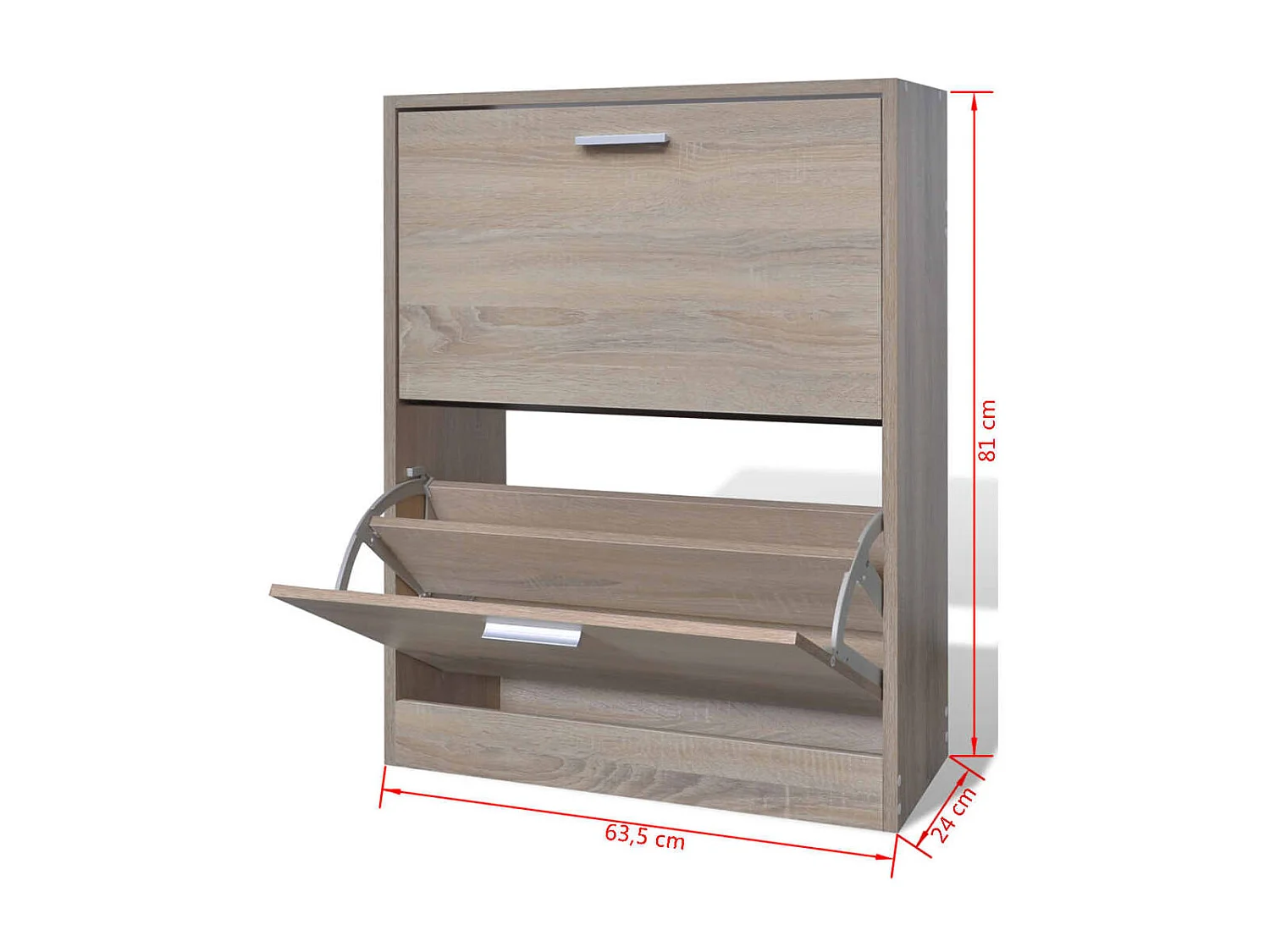 Meuble à chaussures en bois avec 2 compartiments Aspect chêne