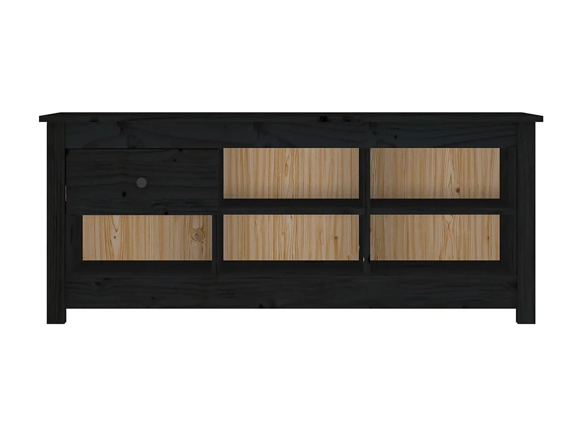 Armoire à chaussures Noir 110x38x45,5 cm Bois de pin massif