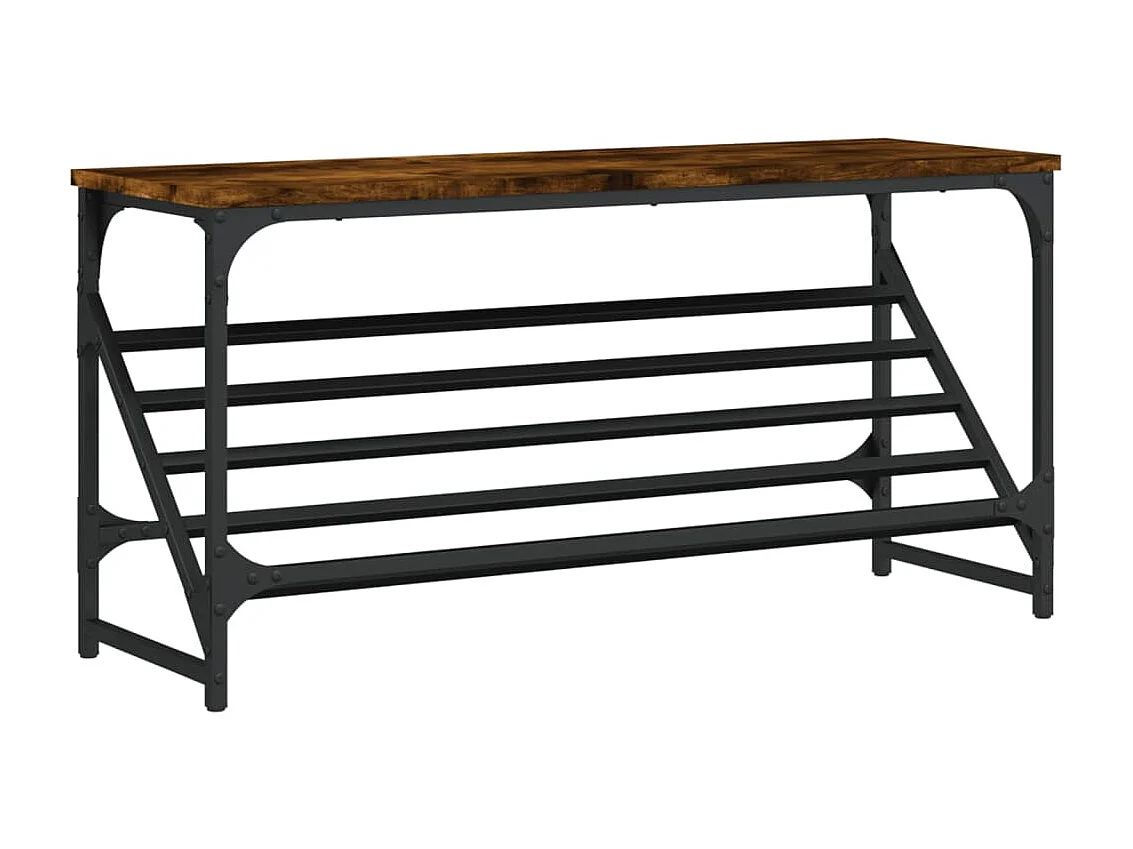 étagère à chaussures chêne fumé 90x30x45 cm bois d'ingénierie