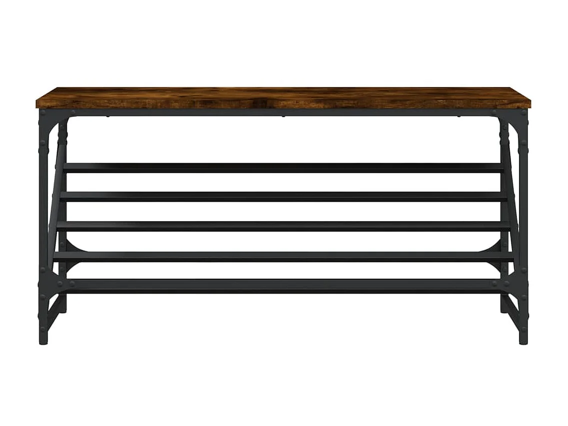 étagère à chaussures chêne fumé 90x30x45 cm bois d'ingénierie