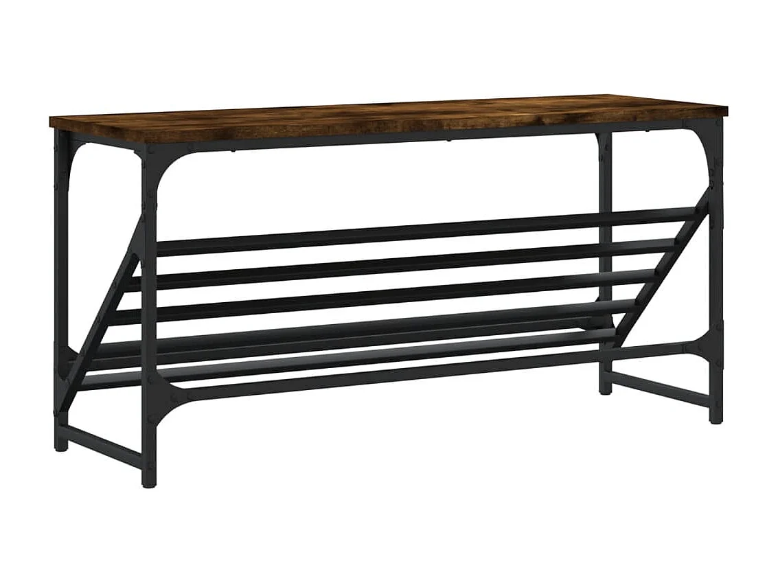 étagère à chaussures chêne fumé 90x30x45 cm bois d'ingénierie