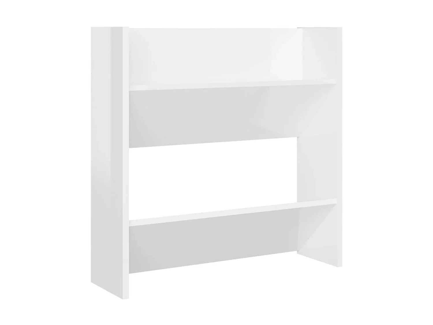 Scarpiere a muro 4 pz Bianco lucido 60x18x60 cm