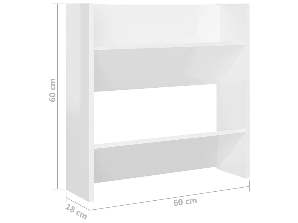 Scarpiere a muro 4 pz Bianco lucido 60x18x60 cm