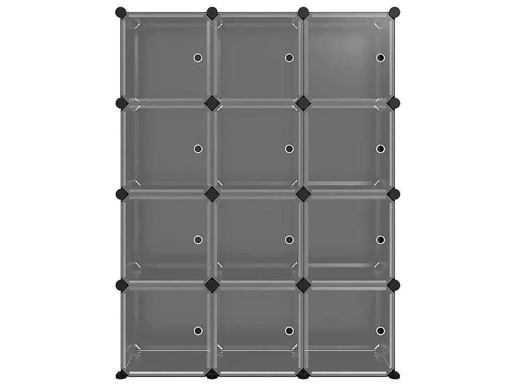 Cubi portaoggetti 12 pz con ante PP nero