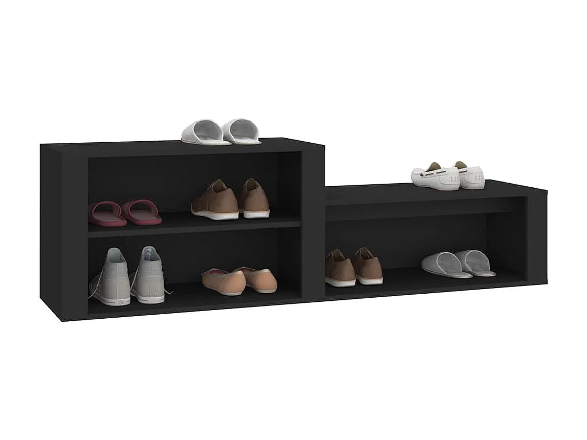 Scarpiera Nera 150x35x45 cm MDF