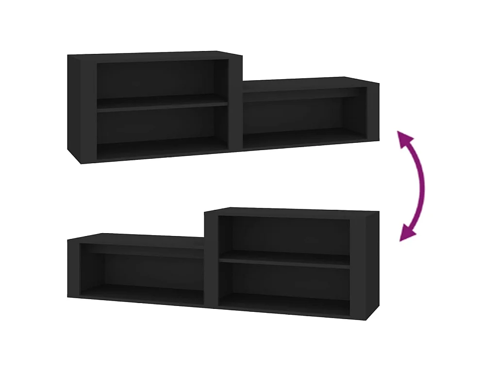 Scarpiera Nera 150x35x45 cm MDF