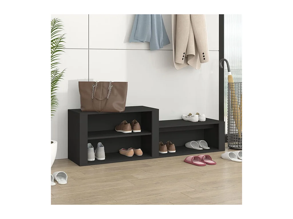 Armoire à chaussures Noir 150x35x45 cm Bois d'ingénierie