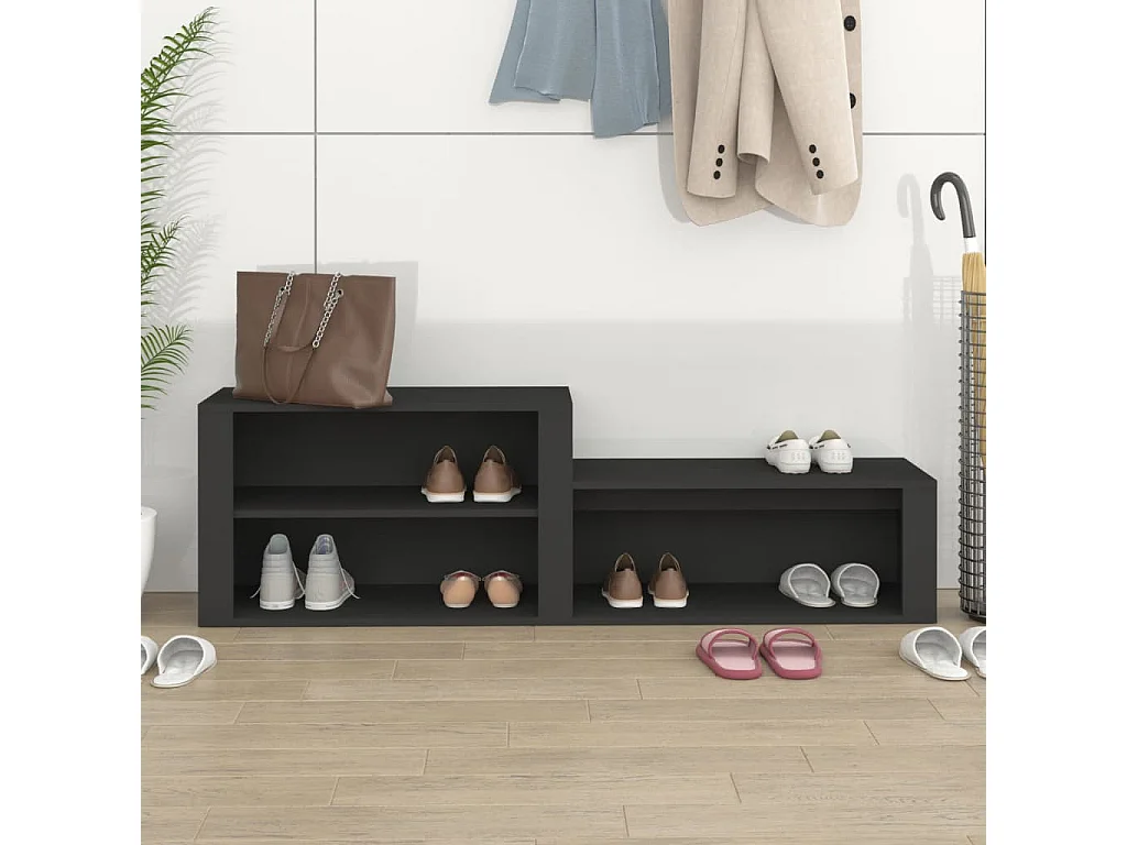 Armoire à chaussures Noir 150x35x45 cm Bois d'ingénierie