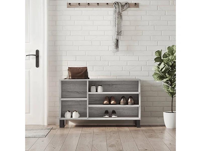 Sonoma schoenenkast grijs 102x36x60 cm Bewerkt hout
