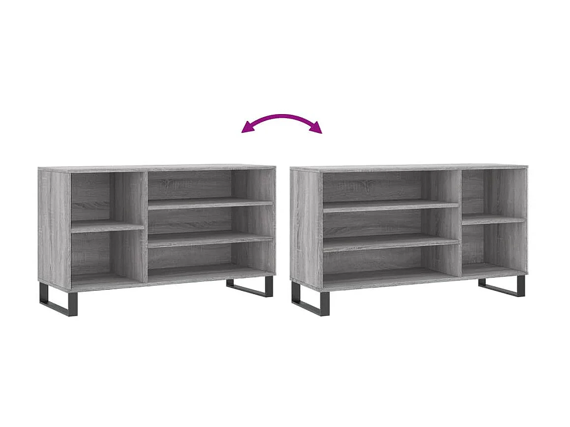 Armoire à chaussures Sonoma gris 102x36x60 cm Bois d'ingénierie