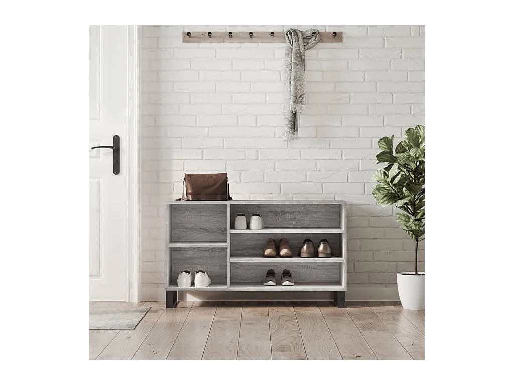 Armoire à chaussures Sonoma gris 102x36x60 cm Bois d'ingénierie