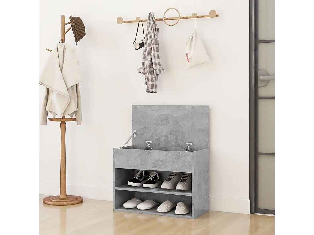 Schuhbank Betongrau 60x30x45 cm Spanplatte