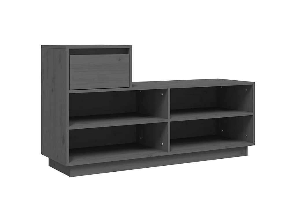 Sapateira Cinza 110x34x61 cm Madeira maciça de pinho