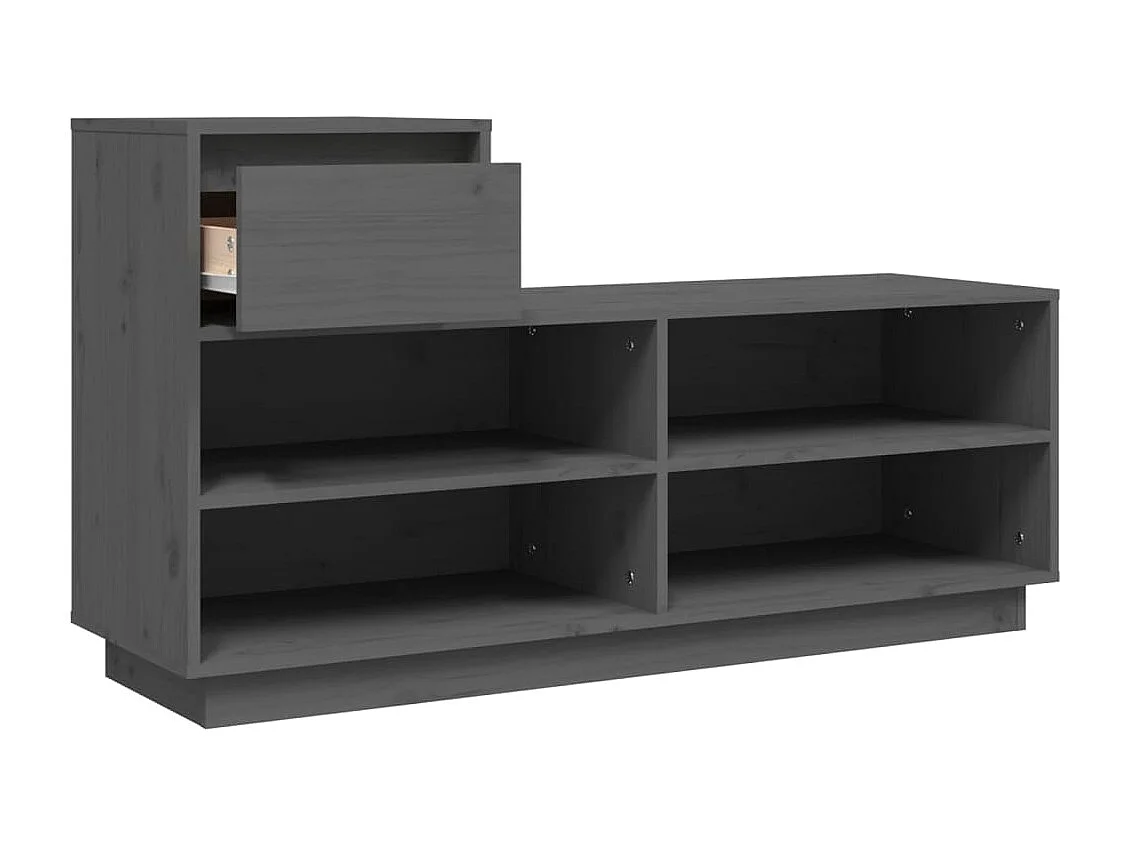 Sapateira Cinza 110x34x61 cm Madeira maciça de pinho