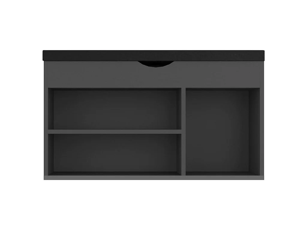 Banc à chaussures avec coussin Gris 80x30x47 cm Aggloméré