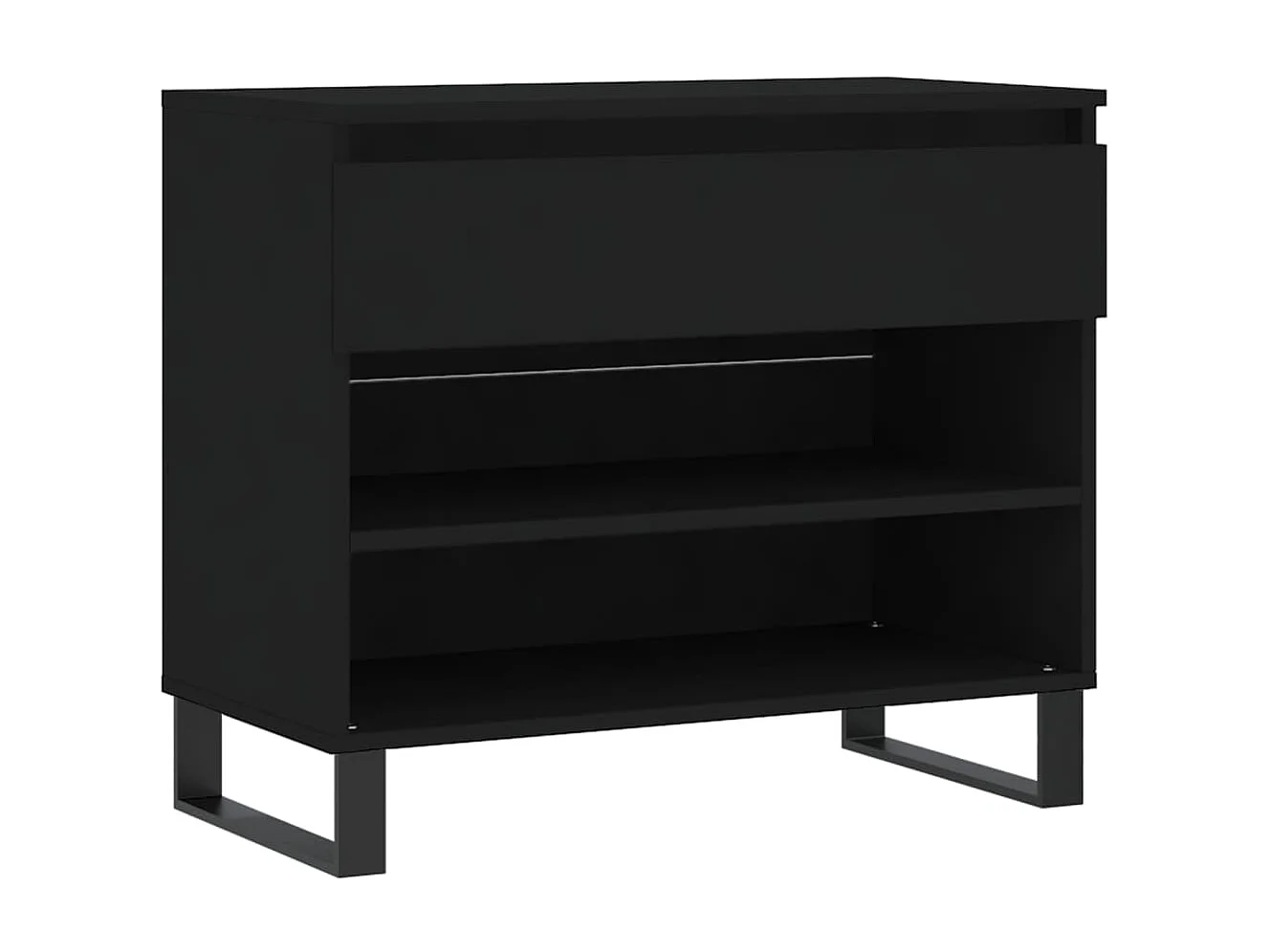 Schoenenkast Zwart 70x36x60 cm Bewerkt hout