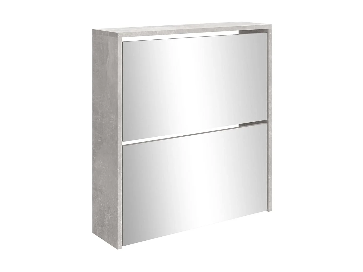 Schoenenkast en spiegel 2 niveaus Betongrijs 63x17x67 cm