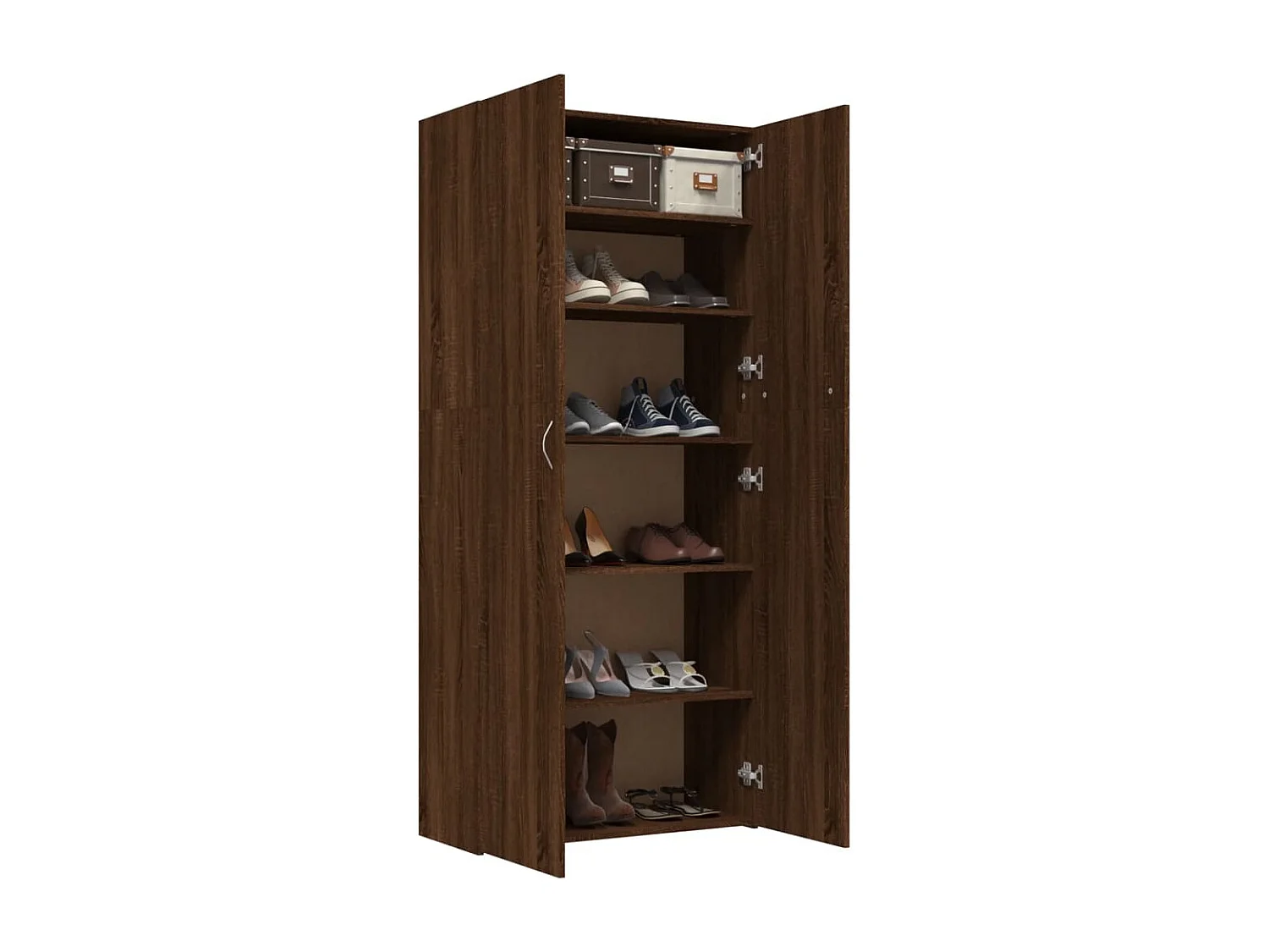 Schuhschrank Braune Eiche 80x35,5x180cm Holzwerkstoff