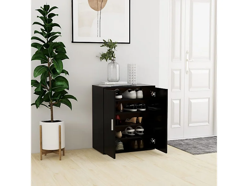Armoire à chaussures Noir 60x35x70 cm Aggloméré