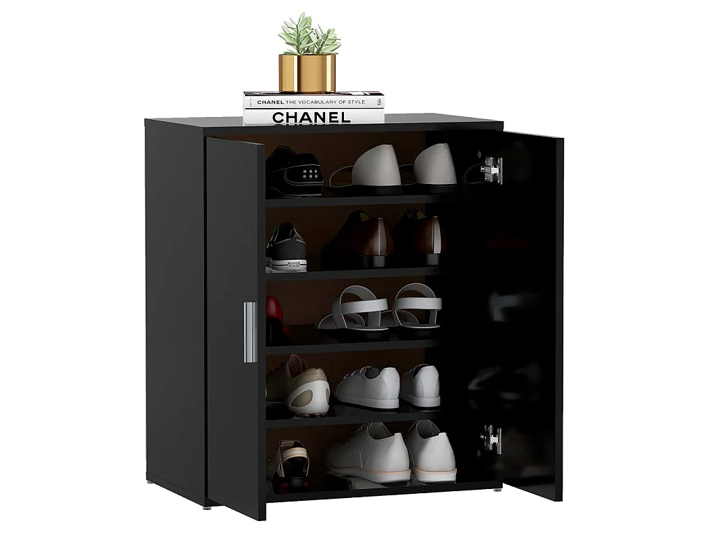 Armoire à chaussures Noir 60x35x70 cm Aggloméré