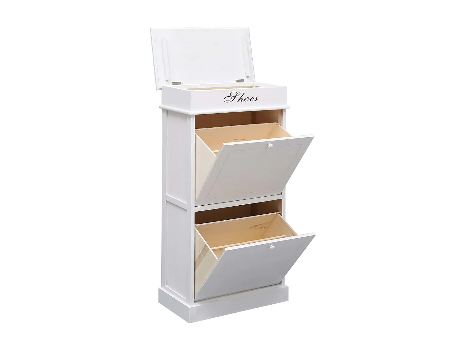 Armoire à chaussures Blanc 50 x 28 x 98 cm Bois de Paulownia