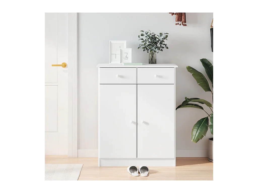 Armoire à chaussures ALTA blanc 77x35x96 cm bois massif de pin