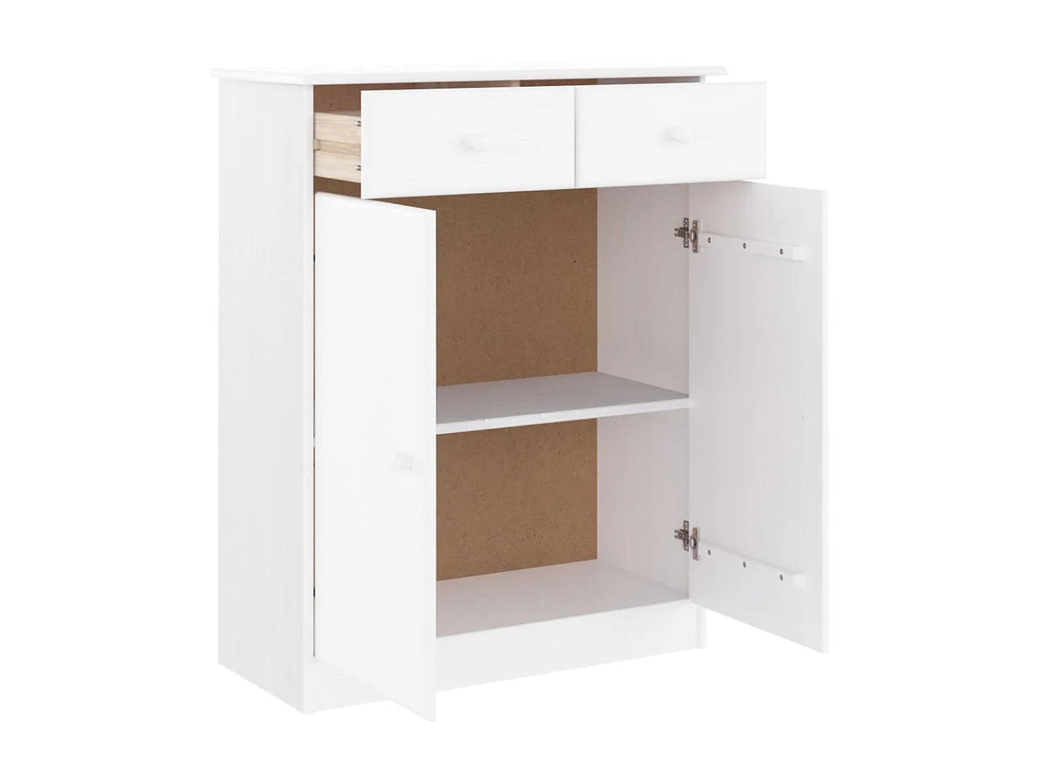 Scarpiera ALTA bianca 77x35x96 cm in legno massello di pino