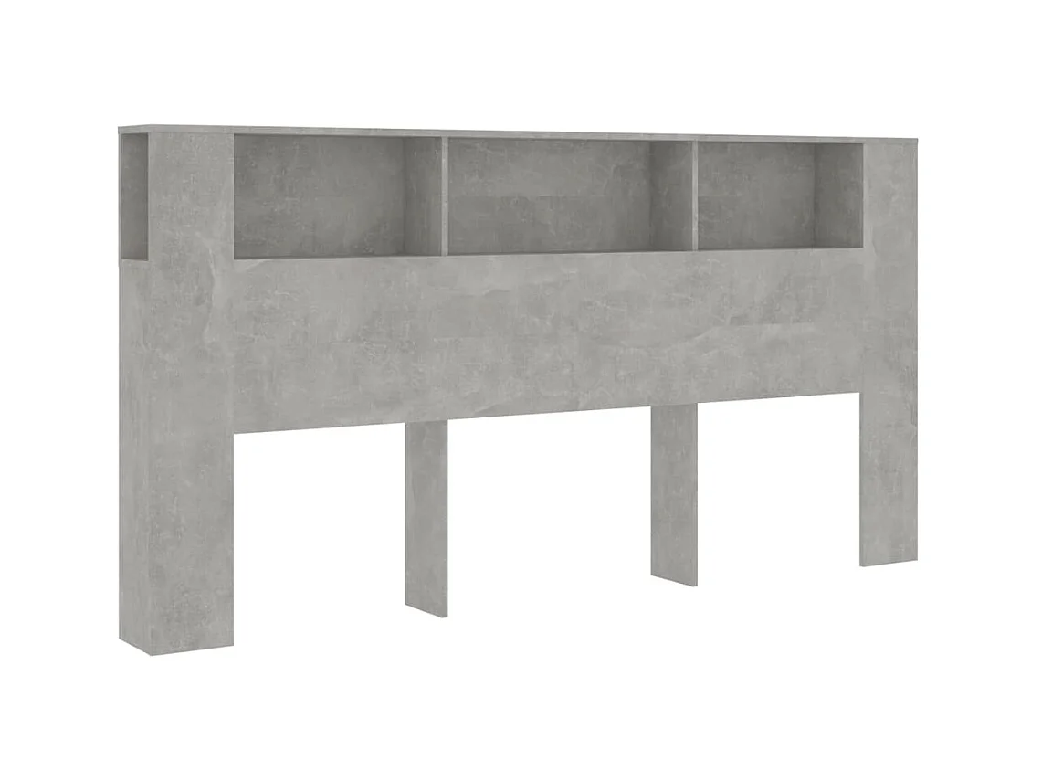 Hoofdbordkast Betongrijs 200x18,5x104,5 cm