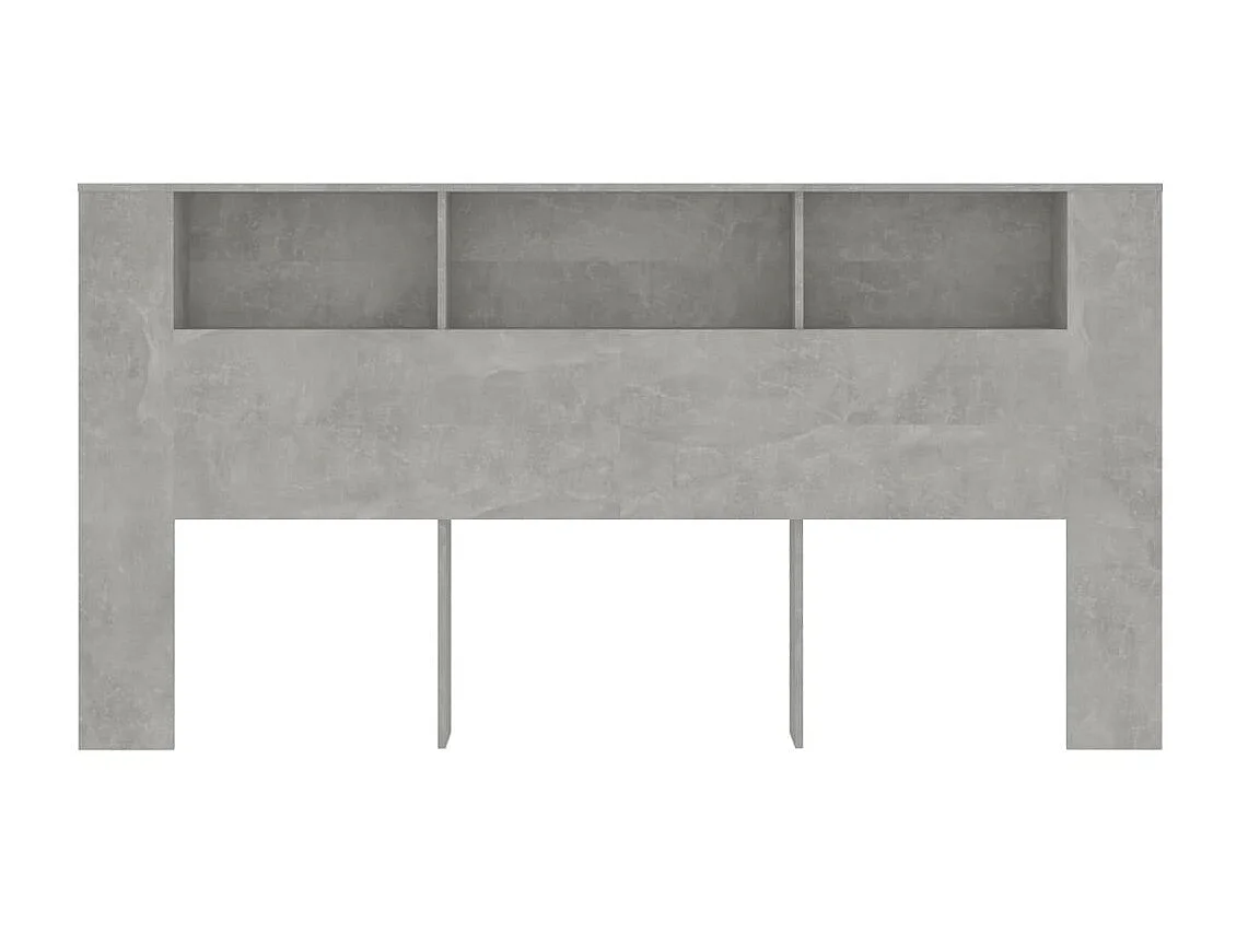 Armoire de tête de lit Gris béton 200x18,5x104,5 cm